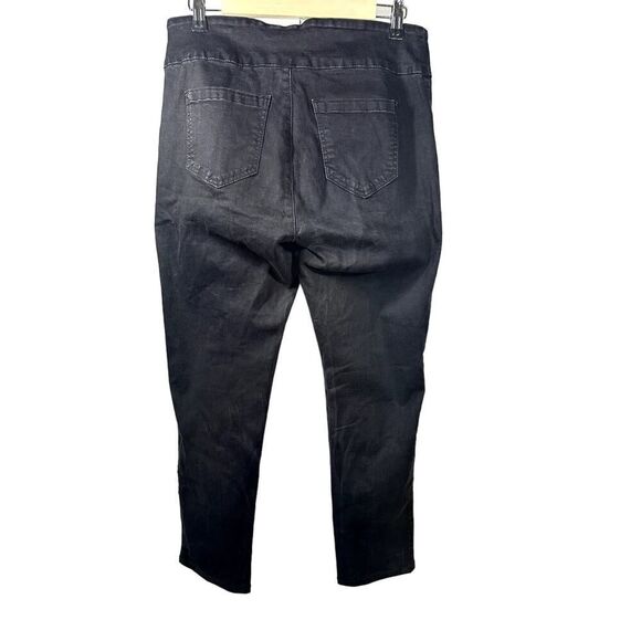 LISETTE L Women's Embellished Trim Tummy Control Denim Jeans Black Size 10 - Picture 7 of 11